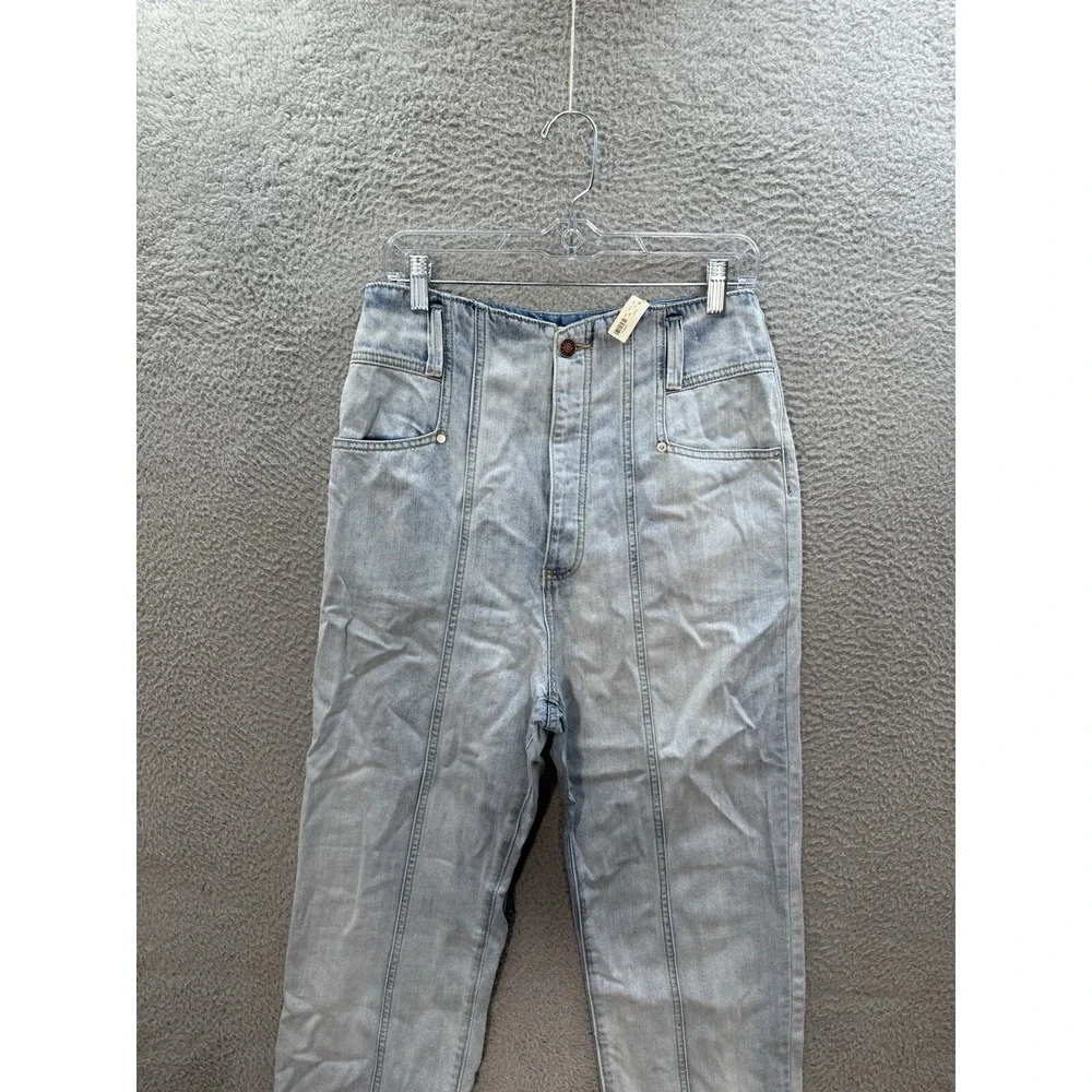 Happy Nature‎ Jeans Womens 30 Blue Denim Ultra High Rise Seamed Boyfriend Preppy